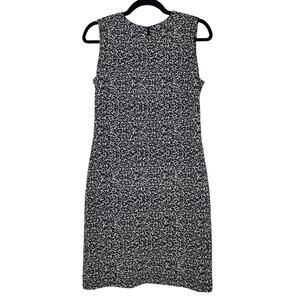J. McLaughlin Black White Static Print Sleeveless Ponte Sheath Dress Size Small